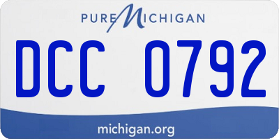 MI license plate DCC0792