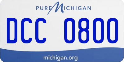 MI license plate DCC0800