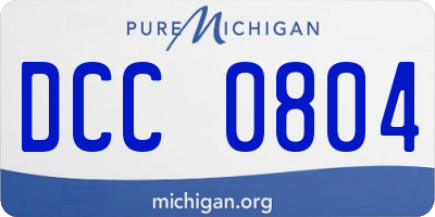 MI license plate DCC0804