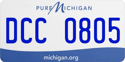 MI license plate DCC0805