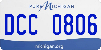 MI license plate DCC0806