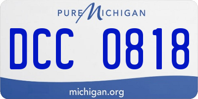 MI license plate DCC0818