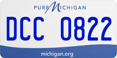 MI license plate DCC0822