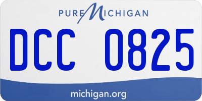 MI license plate DCC0825