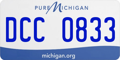 MI license plate DCC0833