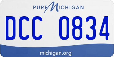 MI license plate DCC0834