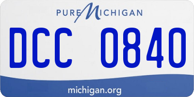MI license plate DCC0840