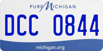 MI license plate DCC0844