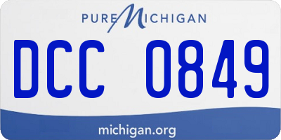MI license plate DCC0849