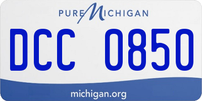 MI license plate DCC0850