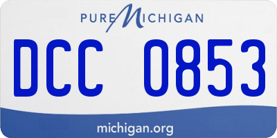 MI license plate DCC0853