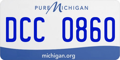 MI license plate DCC0860