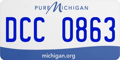MI license plate DCC0863