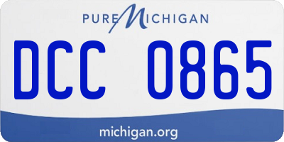 MI license plate DCC0865