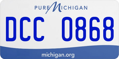 MI license plate DCC0868