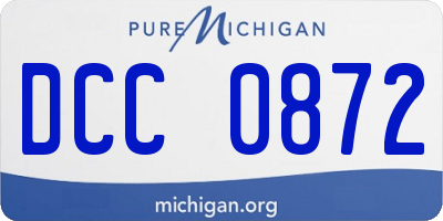 MI license plate DCC0872