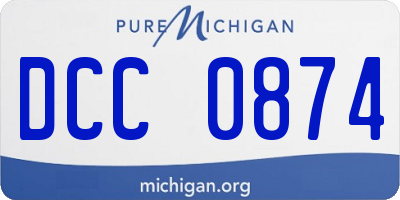 MI license plate DCC0874
