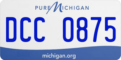 MI license plate DCC0875
