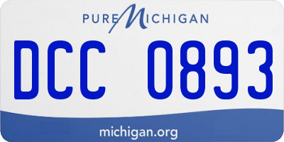 MI license plate DCC0893