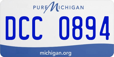 MI license plate DCC0894