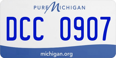 MI license plate DCC0907