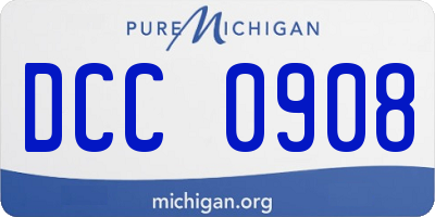 MI license plate DCC0908