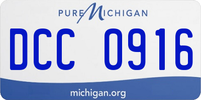 MI license plate DCC0916