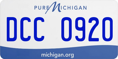 MI license plate DCC0920