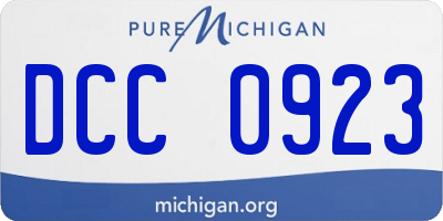 MI license plate DCC0923