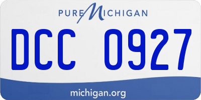 MI license plate DCC0927