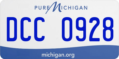 MI license plate DCC0928