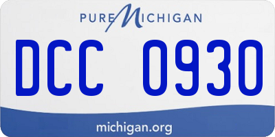 MI license plate DCC0930