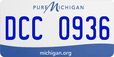 MI license plate DCC0936
