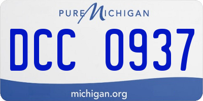 MI license plate DCC0937