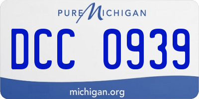 MI license plate DCC0939