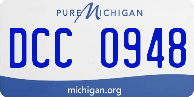 MI license plate DCC0948