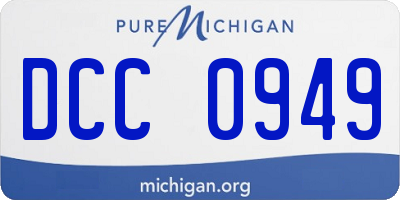 MI license plate DCC0949