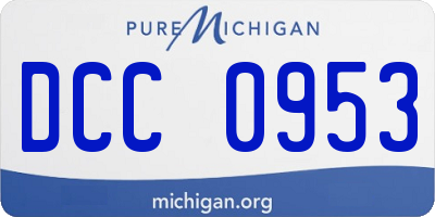 MI license plate DCC0953