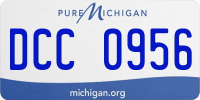 MI license plate DCC0956