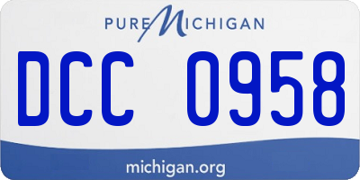 MI license plate DCC0958