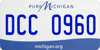 MI license plate DCC0960
