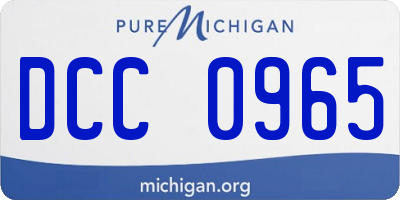 MI license plate DCC0965