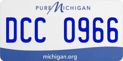 MI license plate DCC0966