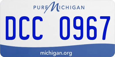 MI license plate DCC0967