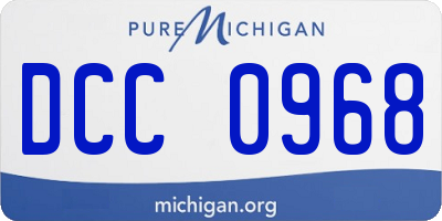 MI license plate DCC0968