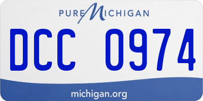 MI license plate DCC0974