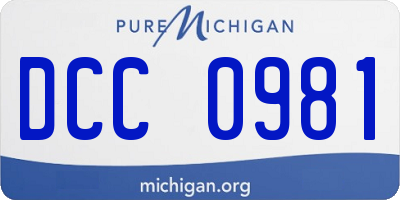 MI license plate DCC0981