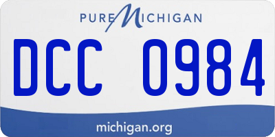 MI license plate DCC0984