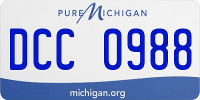 MI license plate DCC0988