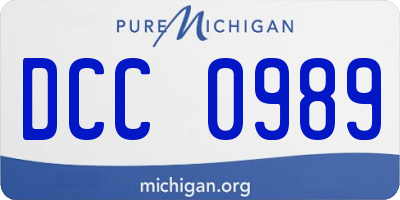 MI license plate DCC0989